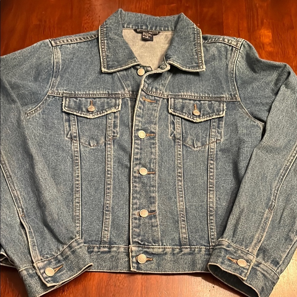 Boston Proper Blue Denim Jacket 100% Cotton Size 8